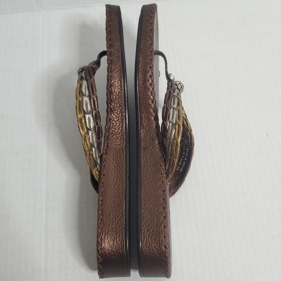 Vintage Brighton Womens Leather Slip On Sandals Sz 9M Thong Flip Flop Casual Y2K - Picture 7 of 11